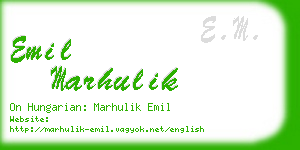 emil marhulik business card